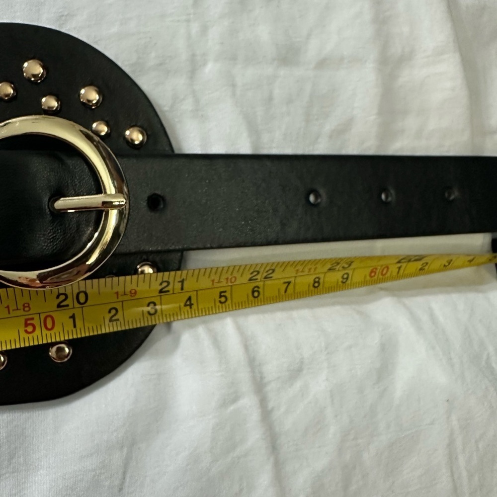 Alexis Bendel Black and Gold Studded Wide waist Belt Sz S / M - Picture 6 of 6